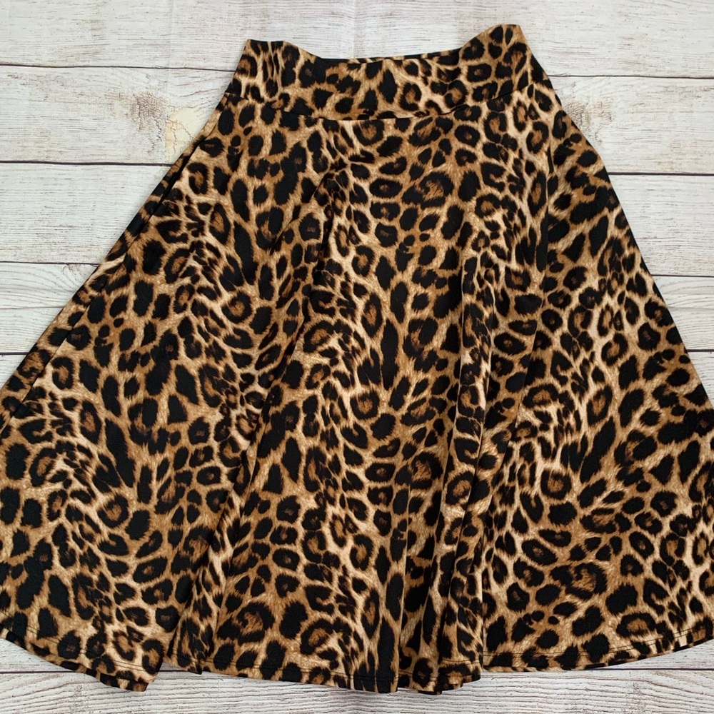 Agnes & Dora Wild Leopard A-Line Skirt